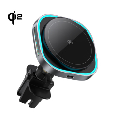Qi2 Certified 15W Magnetic Car Wireless Charger – 360° Rotatable Fast Charging with Overheat Protection for iPhone & Android"