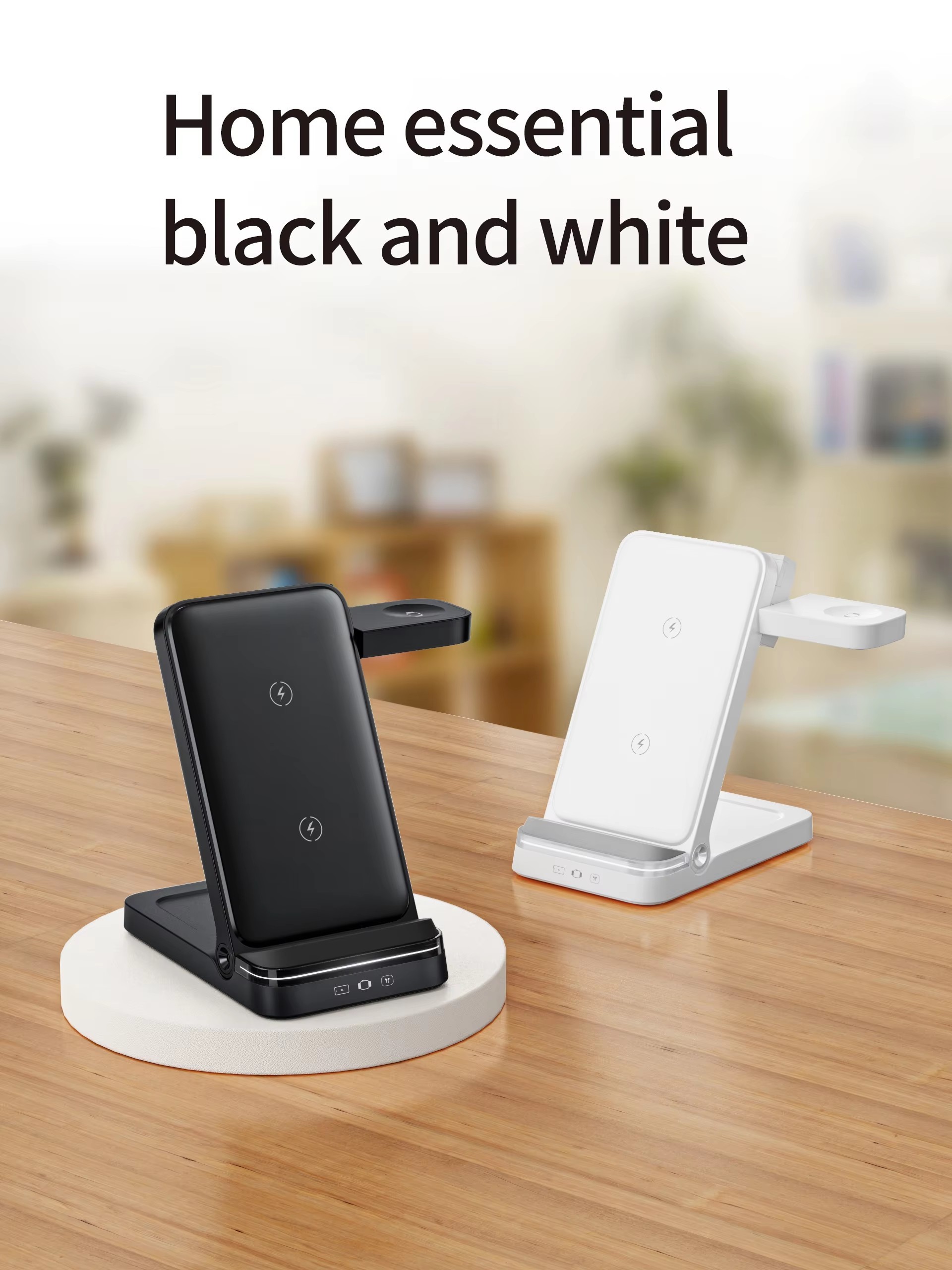 15W Foldable Dual-Coil 3-in-1 Wireless Charger – Universal Fast Wireless Charging Stand for Phone, Watch & Earbuds