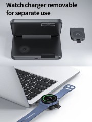 15W Foldable Extra-Large Dual-Coil 3-in-1 Wireless Charger – Detachable Galaxy Watch Pad, Compatible with Samsung Galaxy Z Fold, S Series & More