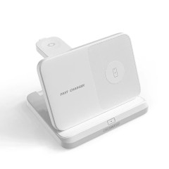 15W Foldable Extra-Large Dual-Coil 3-in-1 Wireless Charger – Detachable Galaxy Watch Pad, Compatible with Samsung Galaxy Z Fold, S Series & More