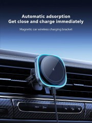 Qi2 Certified 15W Magnetic Car Wireless Charger – 360° Rotatable Fast Charging with Overheat Protection for iPhone & Android"