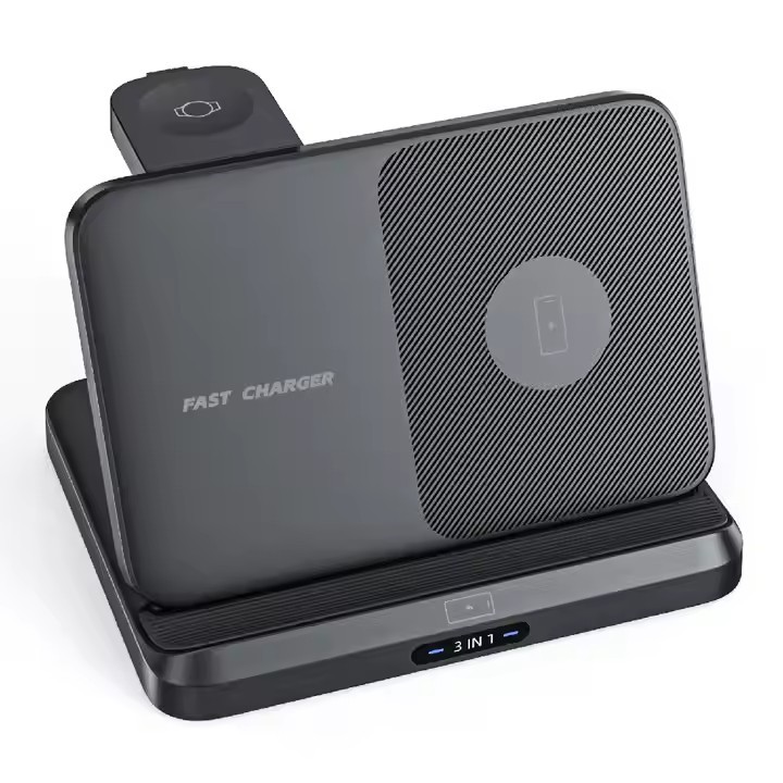 15W Foldable Extra-Large Dual-Coil 3-in-1 Wireless Charger – Detachable Galaxy Watch Pad, Compatible with Samsung Galaxy Z Fold, S Series & More