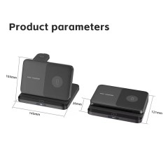 15W Foldable Extra-Large Dual-Coil 3-in-1 Wireless Charger – Detachable Galaxy Watch Pad, Compatible with Samsung Galaxy Z Fold, S Series & More