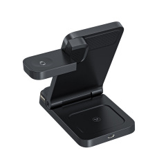 15W Foldable Dual-Coil 3-in-1 Wireless Charger – Universal Fast Wireless Charging Stand for Phone, Watch & Earbuds