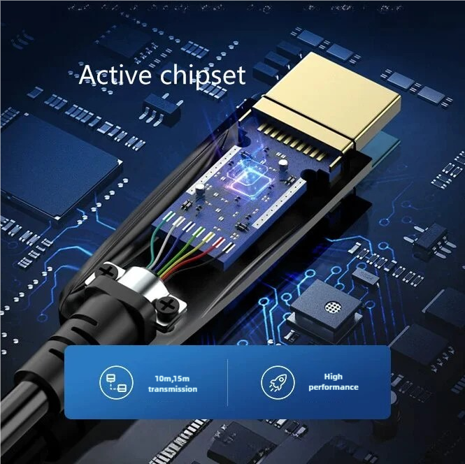 Active HDMI 2.0 Cable with Aluminum Shell ,for 10m-15m Transmission,Ultra HD 4K@60Hz 4:4:4, -  Chip-Enhanced Signal for Home Theater, Gaming, and Professional AV Systems
