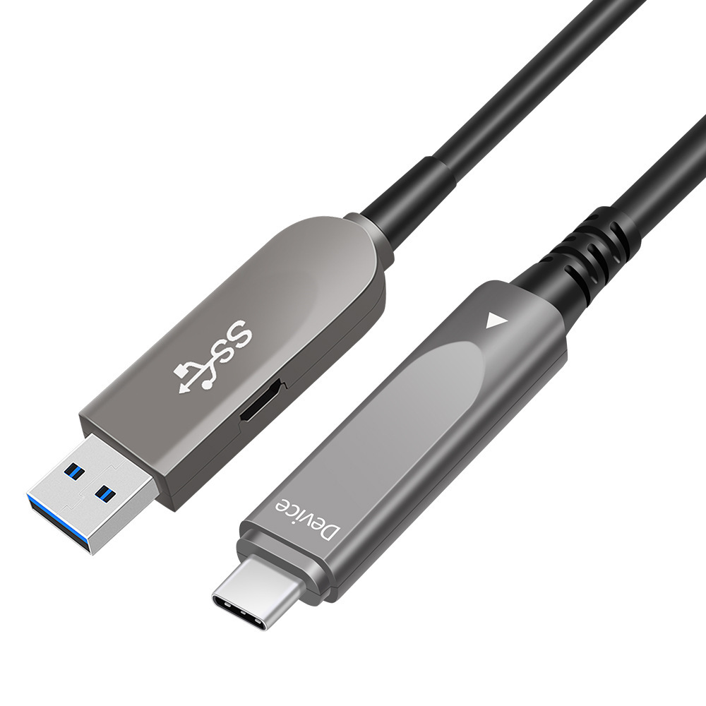 Fiber Optic USB 3.2 Gen2 Cable, Type-A to USB-C, 10Gbps High-Speed, Long-Distance Signal Transmission