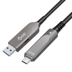 Fiber Optic USB 3.2 Gen2 Cable, Type-A to USB-C, 10Gbps High-Speed, Long-Distance Signal Transmission
