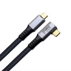 Entry Level USB4.0 Cable with Right Angle 90 Degree Connector – 40Gbps High-Speed Data Transfer, 240W Power Delivery, 8K @60Hz Video Output, Coaxial Cable, VL153 E-marker