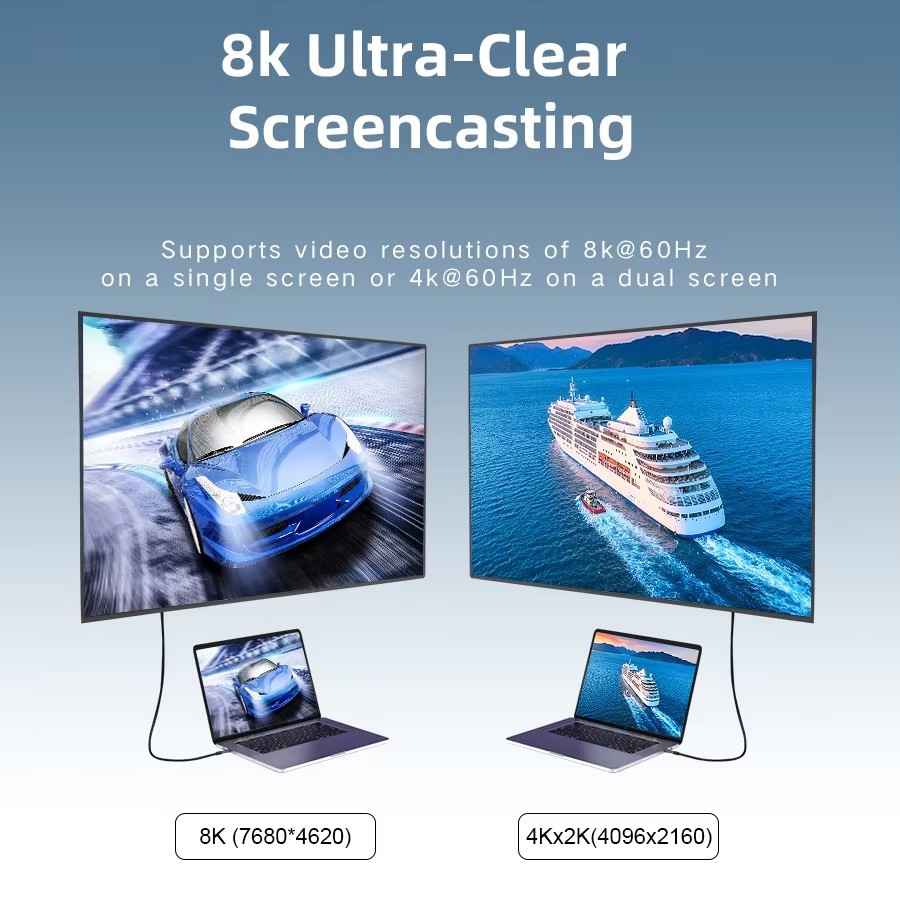 Entry Level USB4.0 Cable with Right Angle 90 Degree Connector – 40Gbps High-Speed Data Transfer, 240W Power Delivery, 8K @60Hz Video Output, Coaxial Cable, VL153 E-marker