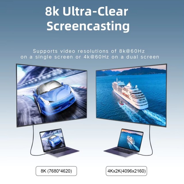 Entry Level USB4.0 Cable with Right Angle 90 Degree Connector – 40Gbps High-Speed Data Transfer, 240W Power Delivery, 8K @60Hz Video Output, Coaxial Cable, VL153 E-marker