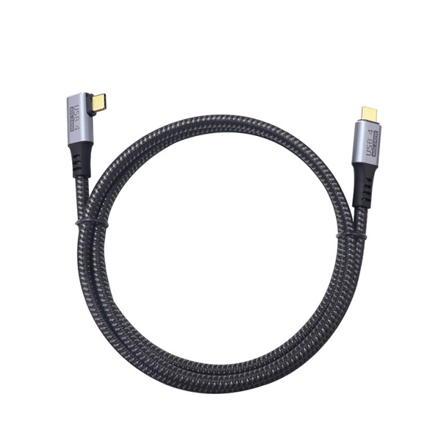 Entry Level USB4.0 Cable with Right Angle 90 Degree Connector – 40Gbps High-Speed Data Transfer, 240W Power Delivery, 8K @60Hz Video Output, Coaxial Cable, VL153 E-marker