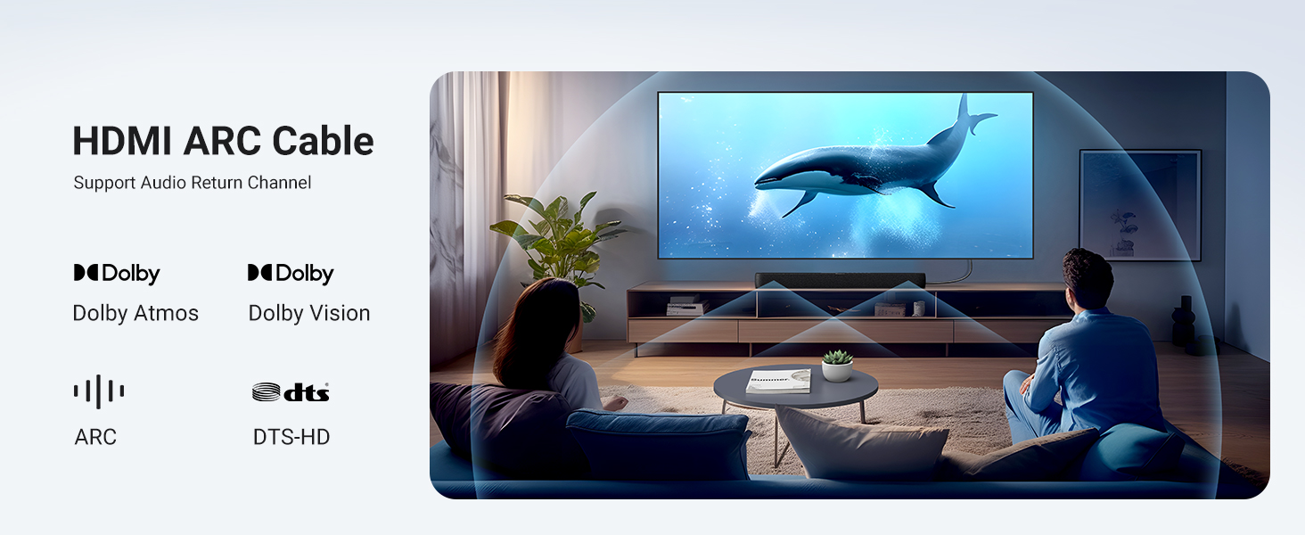 HDMI 2.0 ARC cable setup for immersive home theater audio system