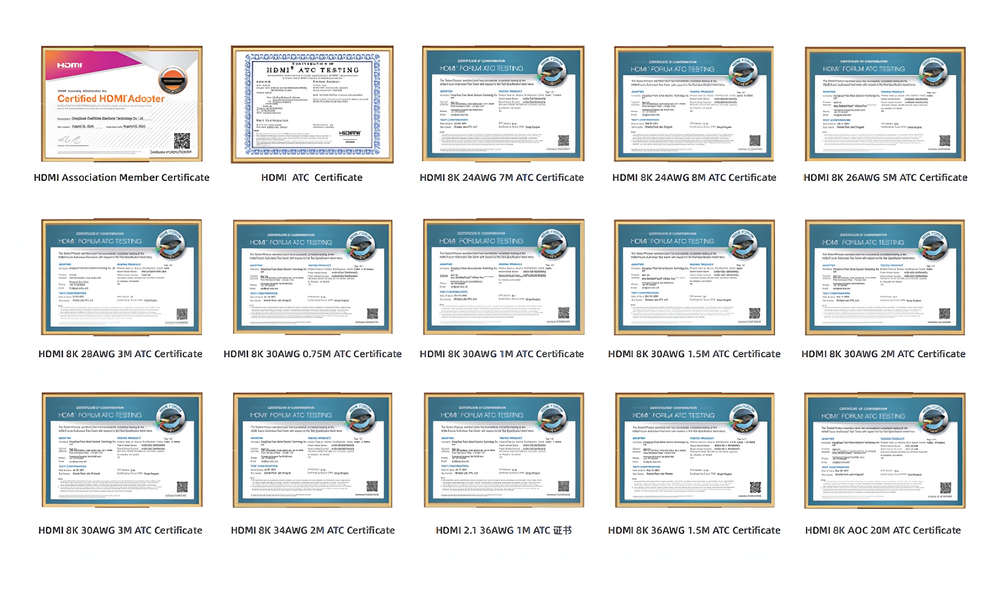 HDMI 2.1 ATC Certification for 8K UHD High Speed Cable, ensuring compliance and performance