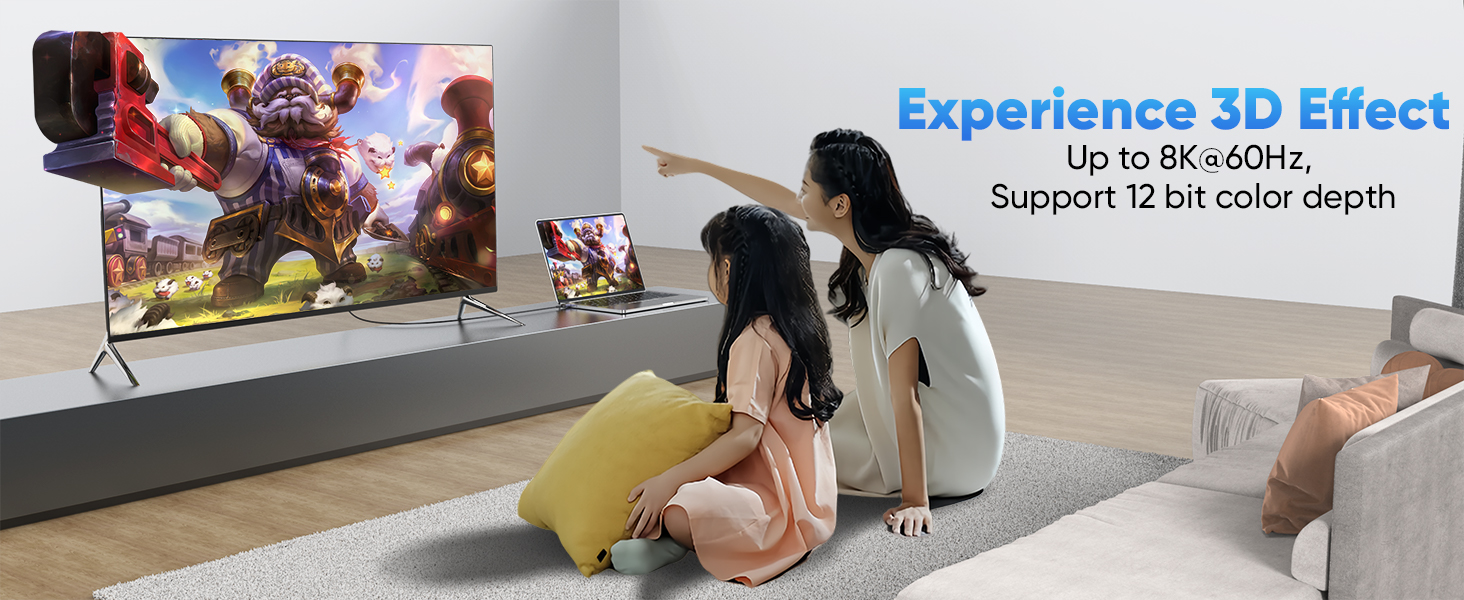 ultra slim HDMI 2.1 cable used in various AV setups and devices