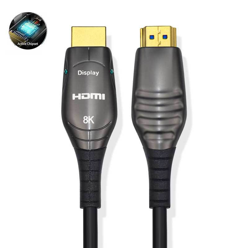 Premium Fiber Optic HDMI 2.1 Cable (AOC) for 10m-100m Long-Distance Performance, 8K@60Hz, 4K@120Hz, with LED indicator  for Gaming & Home Theater