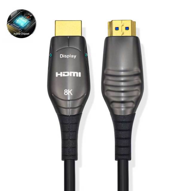Premium Fiber Optic HDMI 2.1 Cable (AOC) for 10m-100m Long-Distance Performance, 8K@60Hz, 4K@120Hz, with LED indicator  for Gaming & Home Theater