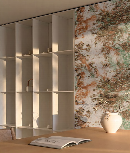 PVC marble sheet UV marble sheet-LJ24817T,DOMOPLANK| WPC Panel | Acoustic Wood Panel | UV Marble Panel | Flexible Stone｜SPC Wall Panels