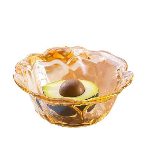 Luxury-Inspired Amber Rose Bowls – 4-Pack High-Quality Serving Bowls for Everyday Elegance