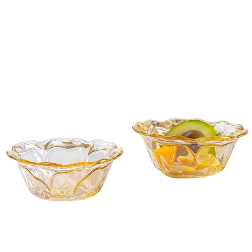 Luxury-Inspired Amber Rose Bowls – 4-Pack High-Quality Serving Bowls for Everyday Elegance