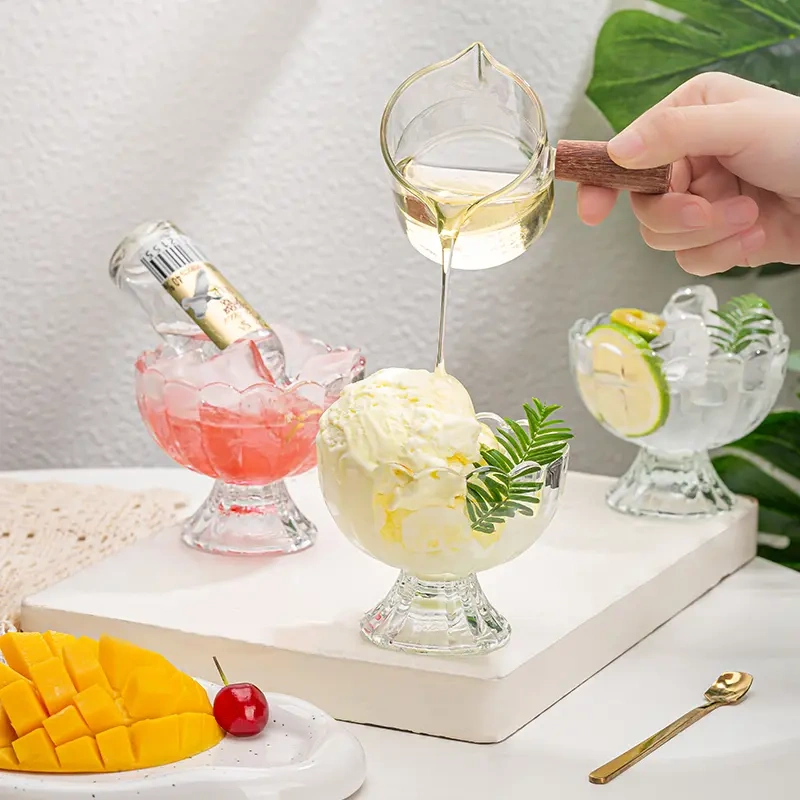 5-Pack Ice Cream & Milkshake Glasses – Stylish & Durable Glass Cups for Summer Drinks & Sweet Treats