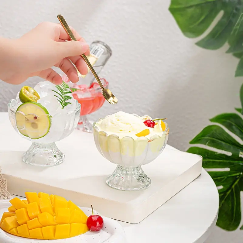 5-Pack Ice Cream & Milkshake Glasses – Stylish & Durable Glass Cups for Summer Drinks & Sweet Treats
