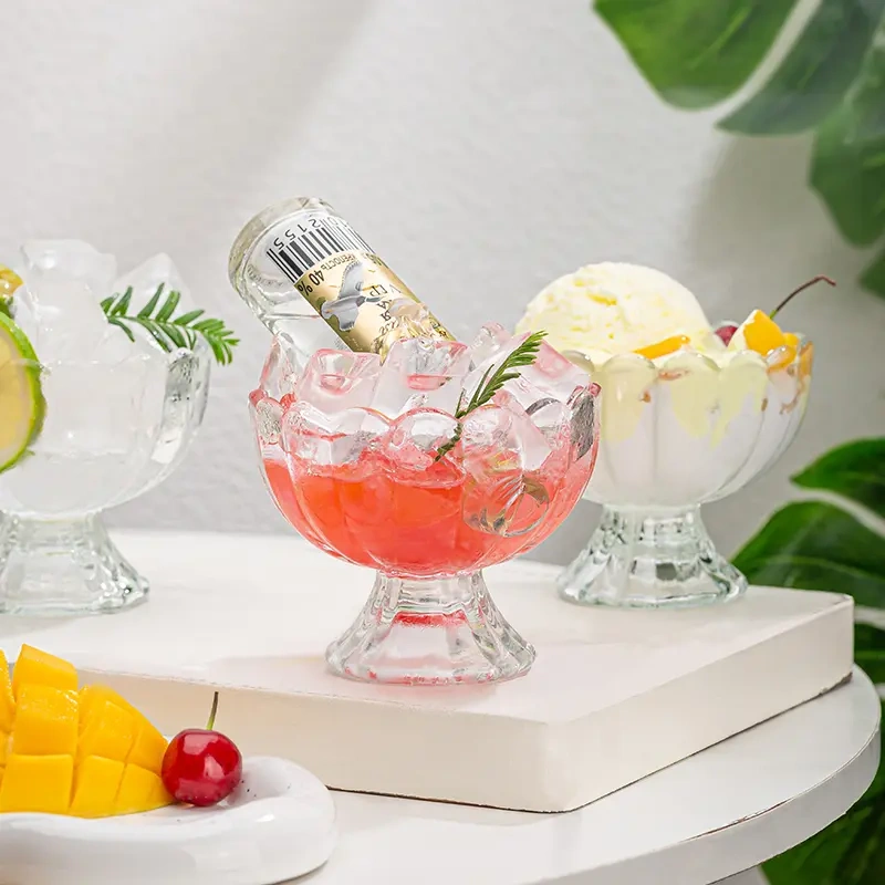 5-Pack Ice Cream & Milkshake Glasses – Stylish & Durable Glass Cups for Summer Drinks & Sweet Treats