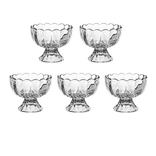 5-Pack Ice Cream & Milkshake Glasses – Stylish & Durable Glass Cups for Summer Drinks & Sweet Treats
