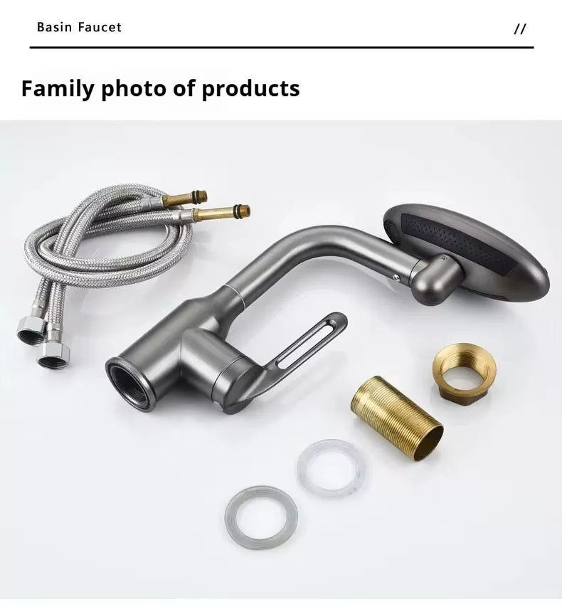 4-Position Rotating Retractable Faucet for Bathroom Sink – Single Handle Single Hole Design with Easy Pull-Out Sprayer