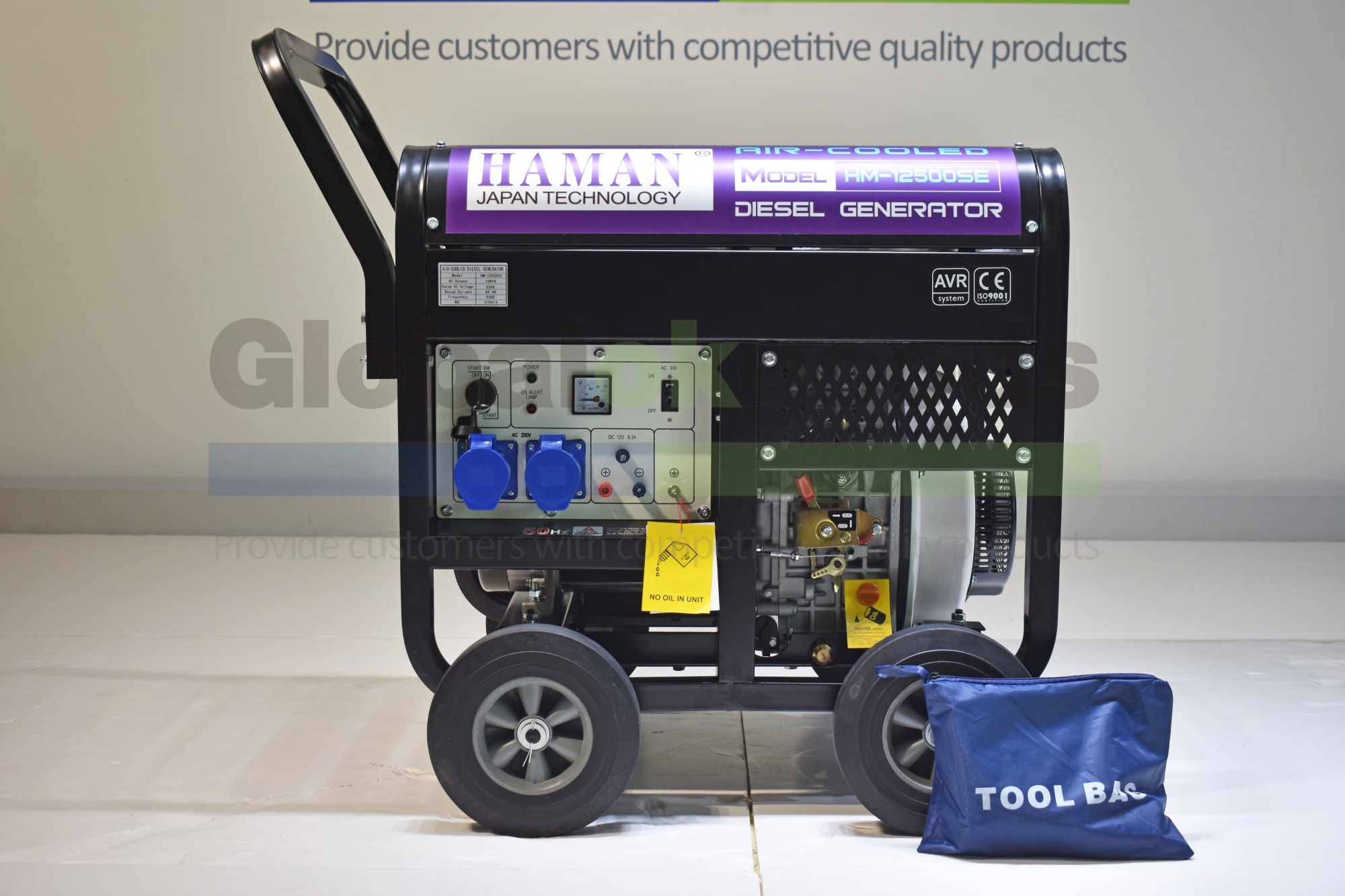 Japanディーゼル発電機 HAMAN POWER: 10KVA Diesel generator, 100% Power, All cooper wire alternator, Moveable and Portable