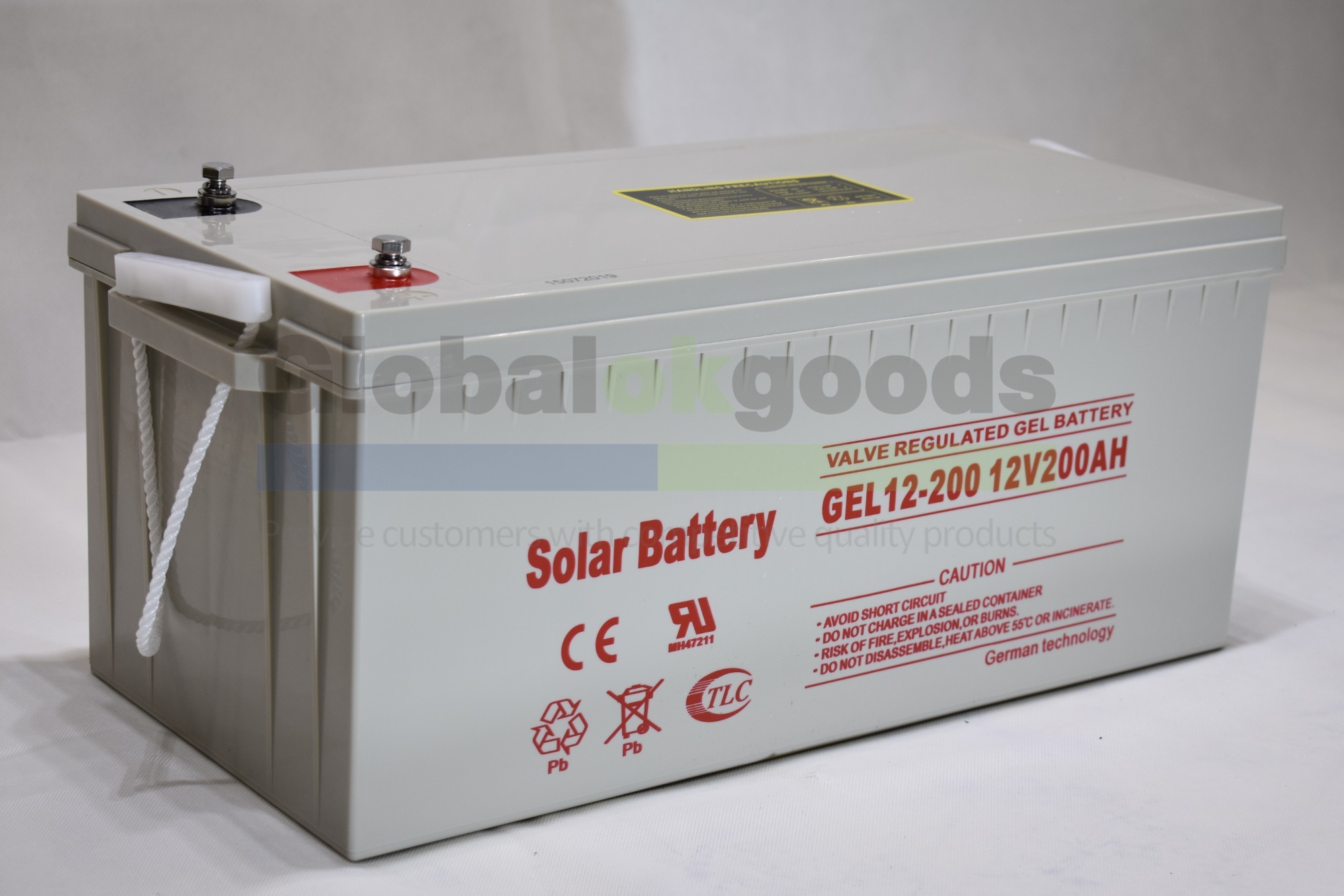Solar Gel Battery 12V 200Ah 110% Power  57kg Net Weight