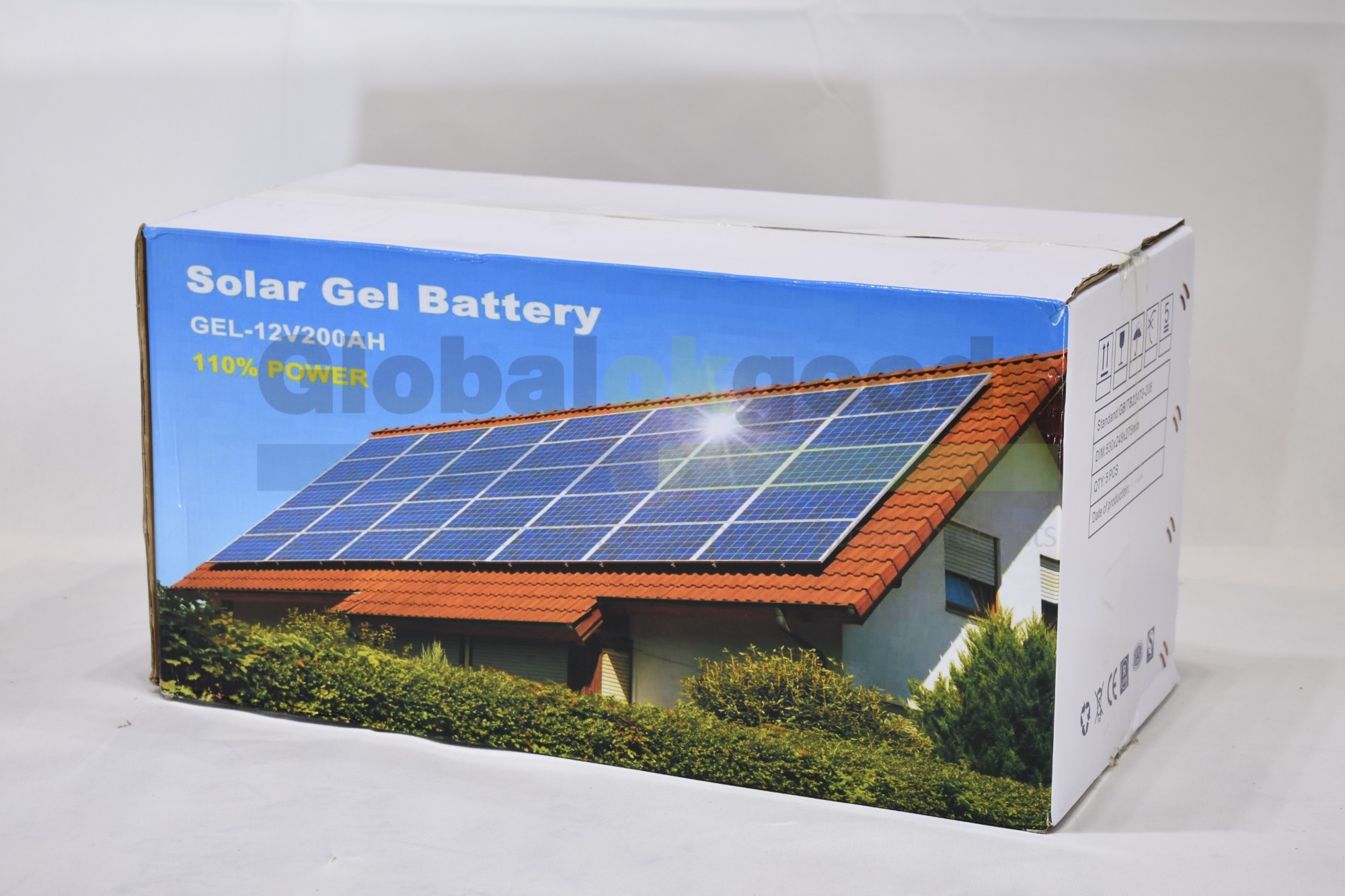 Solar Gel Battery 12V 200Ah 110% Power  57kg Net Weight