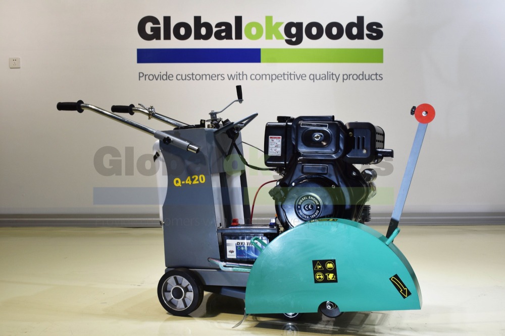 High-quality Q420D Floor Saw, Diesel Engine, Power: 9HP, Electric start(battery included), Blade diameter: 400-500mm