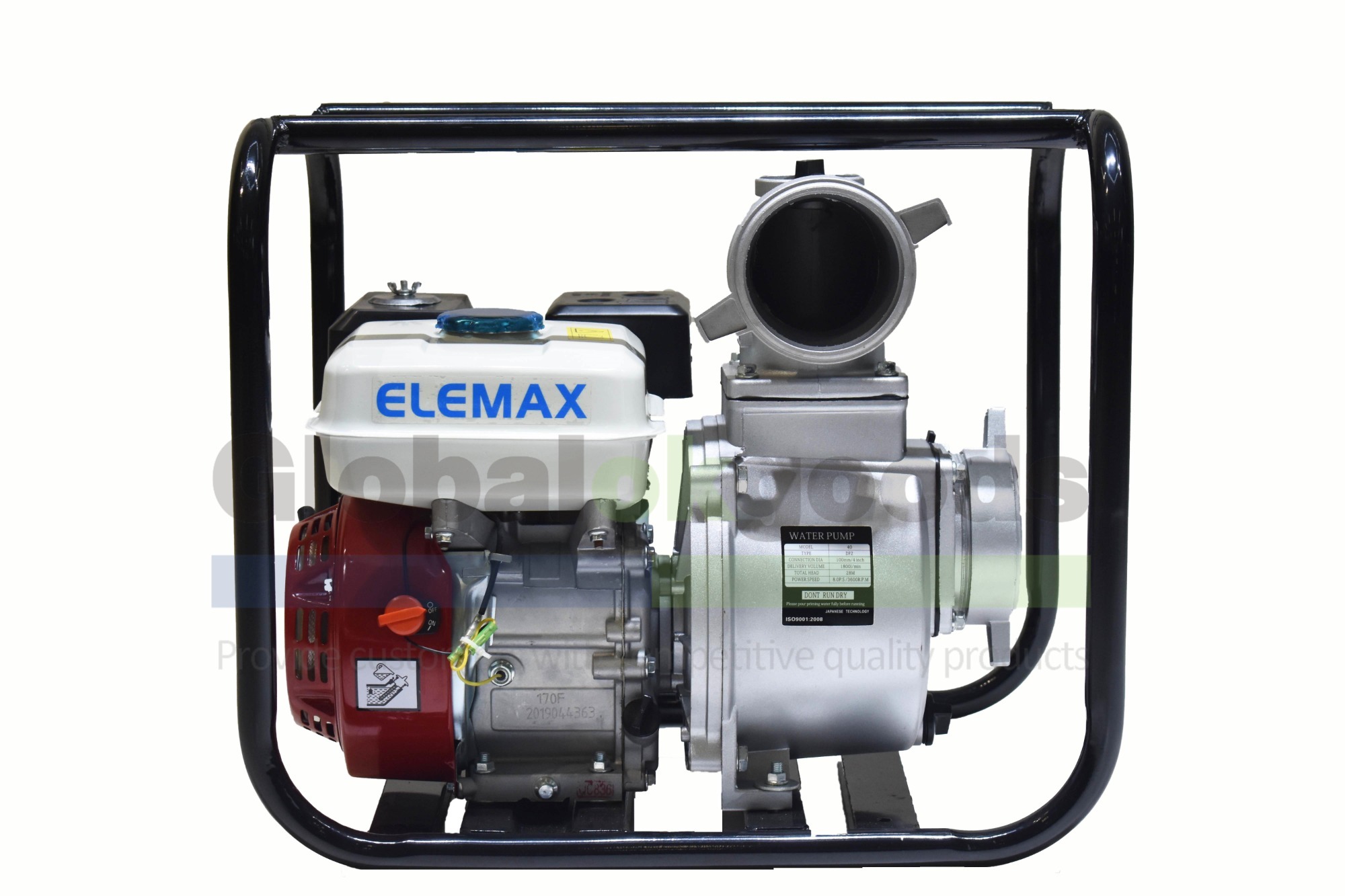 Japan ELEMAX 8HP High-quality Gasoline Water pump, Inlet/Outlet: 4 inch(100mm), Suction head: 28m, Heavy-duty pump head for ELEMAX, Durable