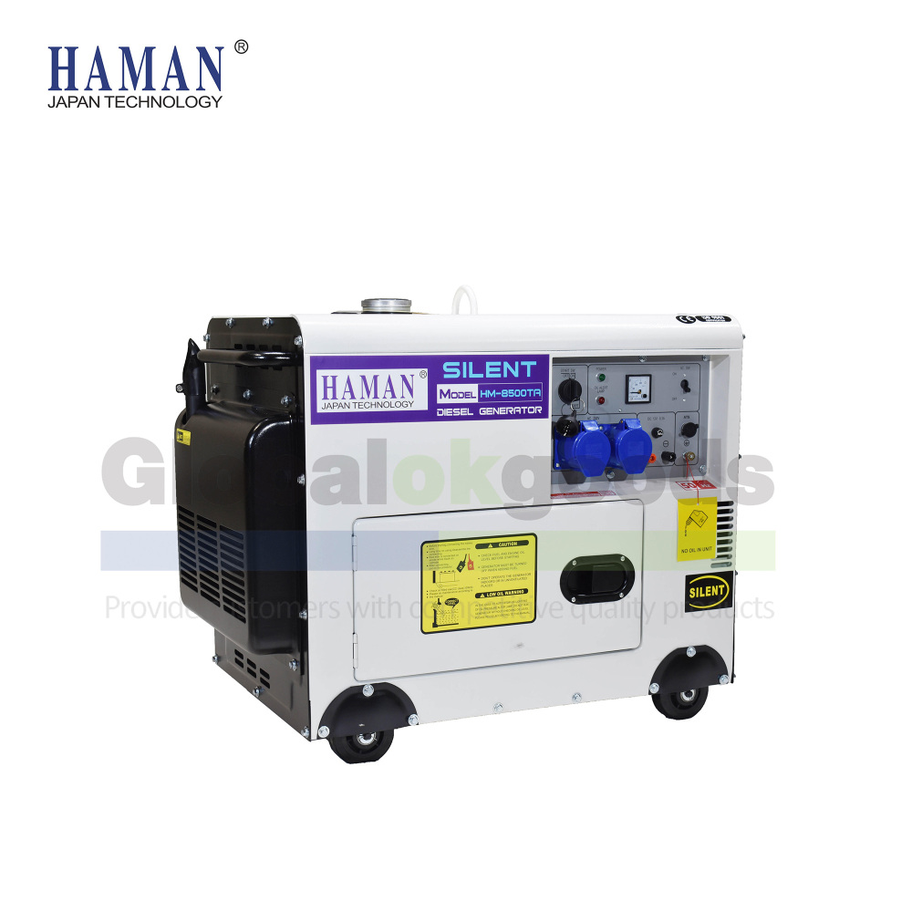 Japan HAMANディーゼル発電機 POWER: 8KVA SILENT Diesel Generator, Japan Yanmar technology, Long-lasting and durable, Small and low fuel consumption, Moveable a