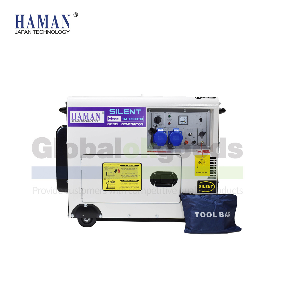 Japan HAMANディーゼル発電機 POWER: 8KVA SILENT Diesel Generator, Japan Yanmar technology, Long-lasting and durable, Small and low fuel consumption, Moveable a