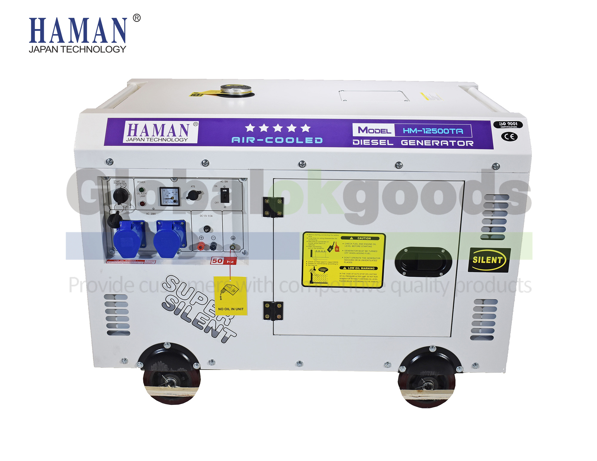 Japan HAMAN ディーゼル発電機POWER:10KVA SILENT Diesel Generator，Air-cooled
