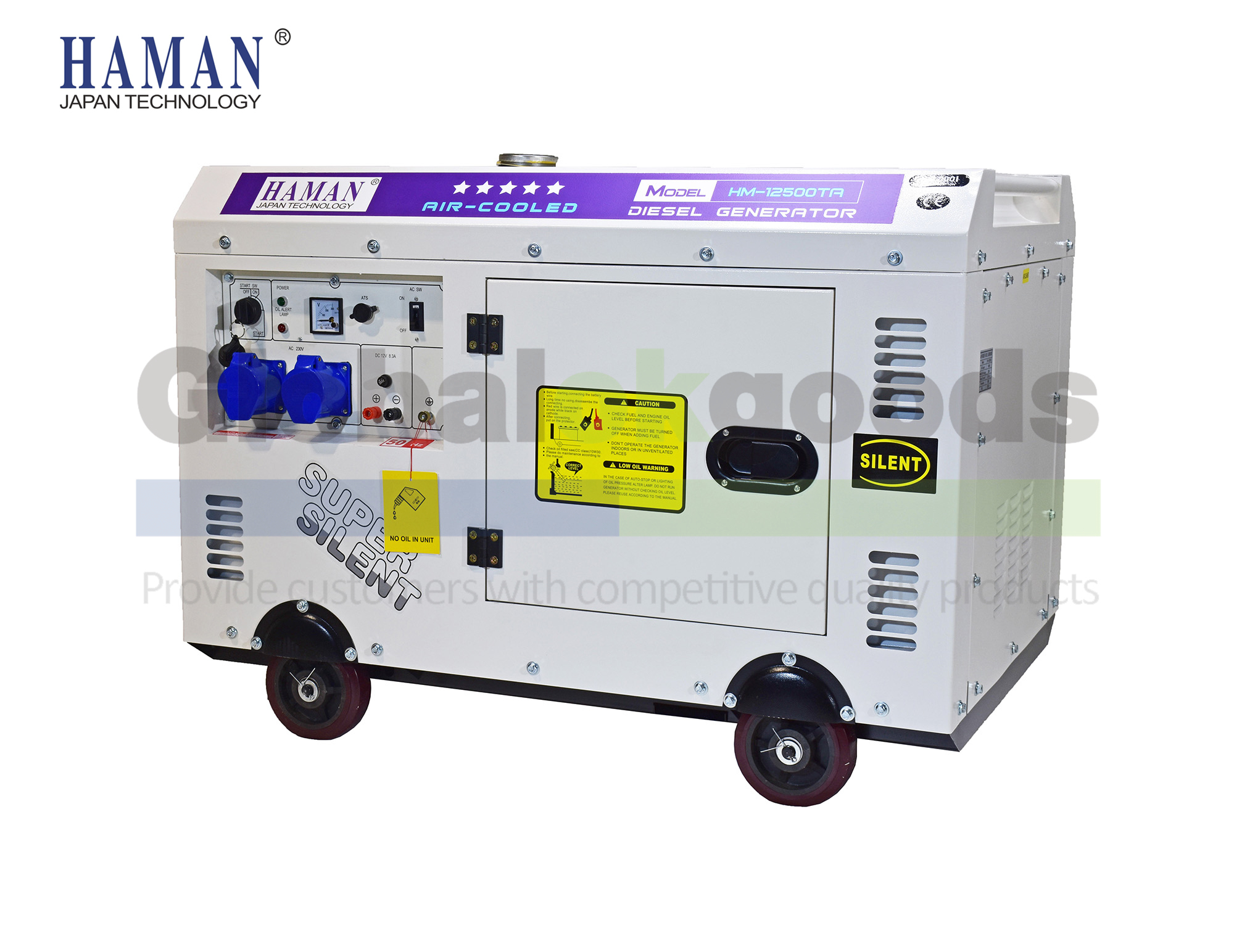 Japan HAMAN ディーゼル発電機POWER:10KVA SILENT Diesel Generator，Air-cooled