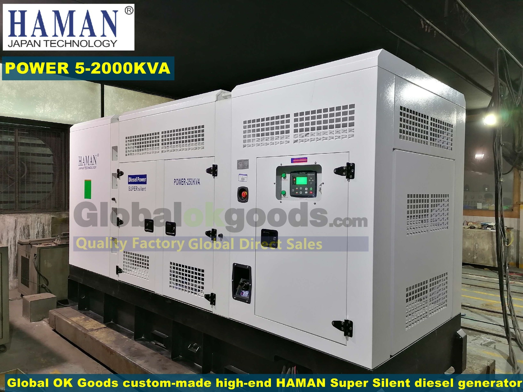 POWER:250KVA Japan HAMAN ディーゼル発電機SUPER SILENT Diesel Generator Intelligent control system