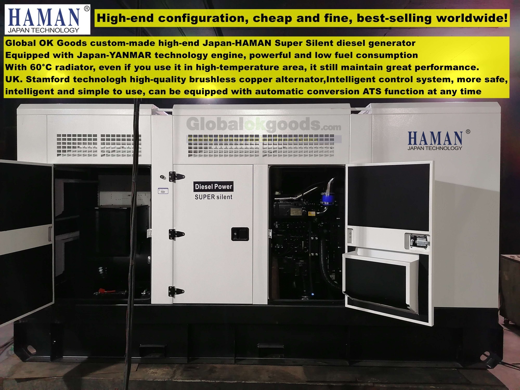 POWER:300KVA Japan HAMANディーゼル発電機 Diesel Generator Intelligent control system
