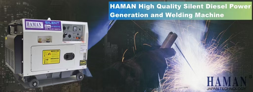 6500TAW Japan HAMANディーゼル発電機 POWER: 2.5KVA Silent Diesel generating+welding double use machine, 50-180A adjustable current, generator