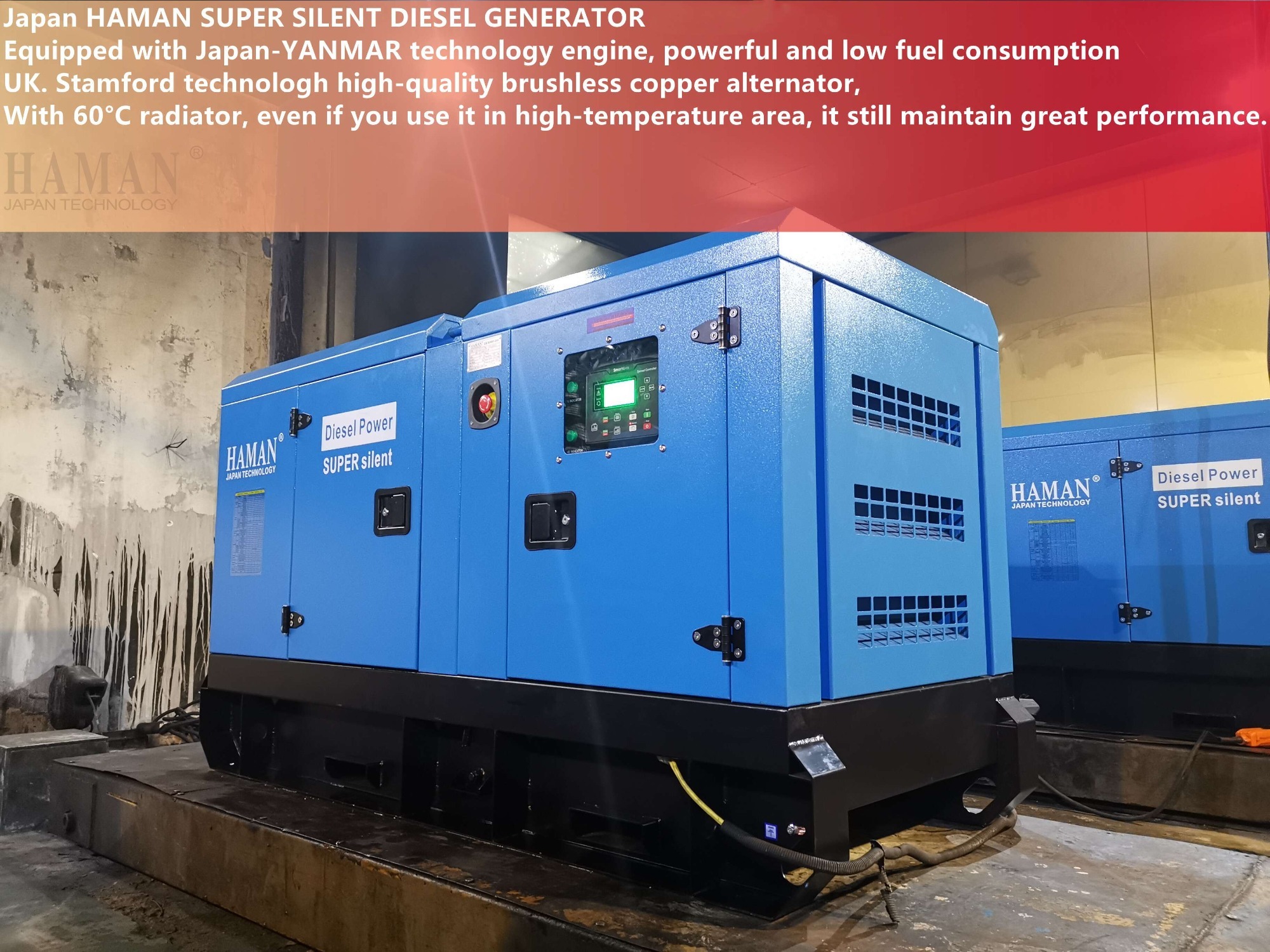 POWER:15KVA Japan HAMAN ディーゼル発電機SUPER SILENT Diesel Generator