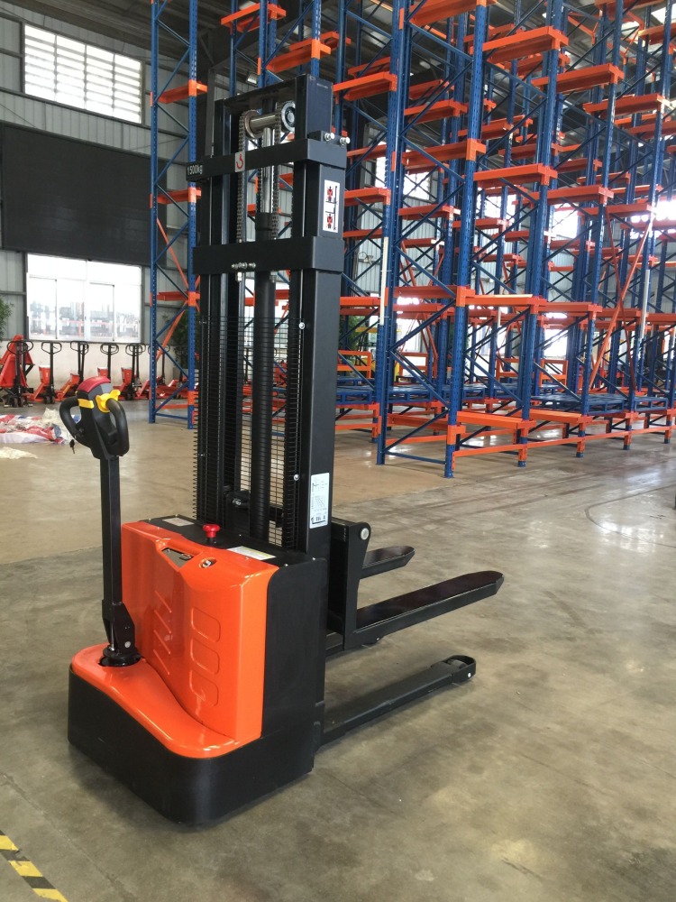 Full Electric Semi Electric Mini Foklift Stacker 2000KG Walkie Pallet Stacker