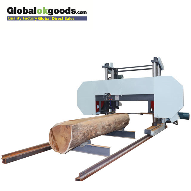Computer Controlled Large Scale Horizontal Bandsaw Cutting Merbau Logs Into Decking Wood Boards