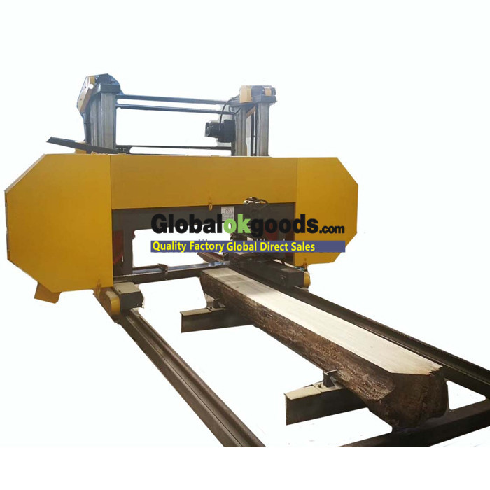 Computer Controlled Large Scale Horizontal Bandsaw Cutting Merbau Logs Into Decking Wood Boards