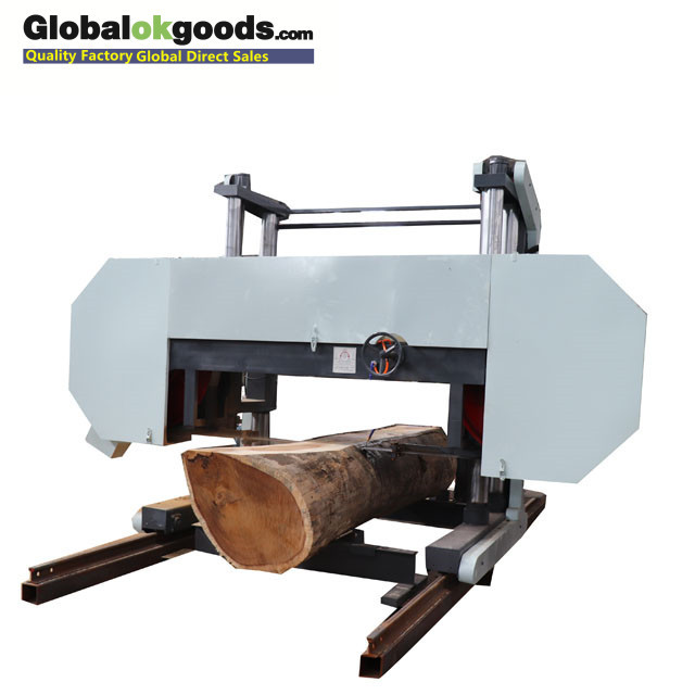 Computer Controlled Large Scale Horizontal Bandsaw Cutting Merbau Logs Into Decking Wood Boards