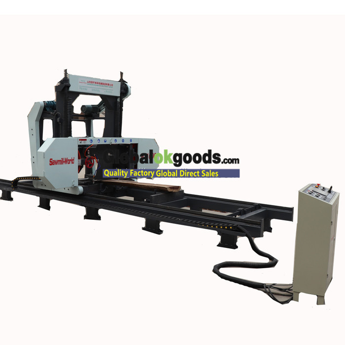 Small 500MM Diameter Log Cutting Machine Horizontal Band Sawmill Pneumatic Wood Clamping