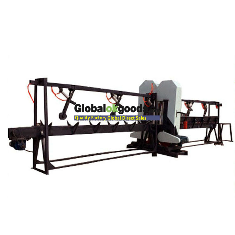 small log cutting production line twin blades vertical band sawmill for square wood
