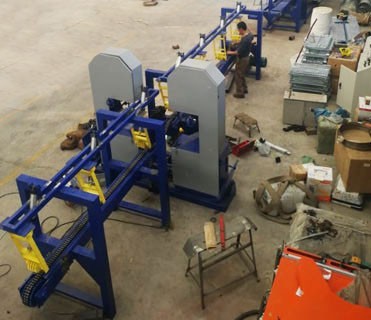 SLS350 Double Edges Cut Twin Heads Vertical Band Sawmill Wood Saw Machine Line