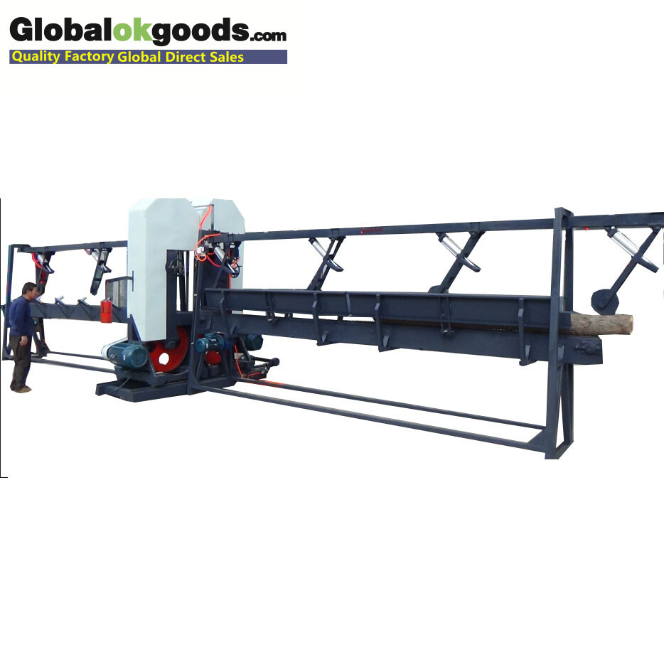 Twin vertical log cutting bandsaw mill
