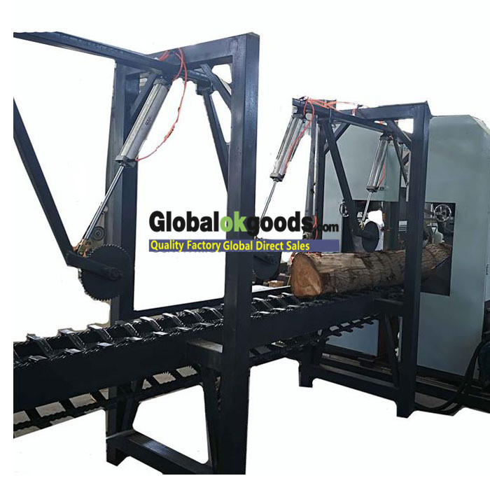 small log cutting production line twin blades vertical band sawmill for square wood